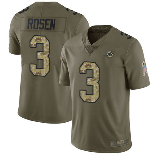Nike Miami Dolphins #3 Josh Rosen Olive Camo Youth Stitched NFL Limited 2017 Salute to Service Jersey->youth nfl jersey->Youth Jersey